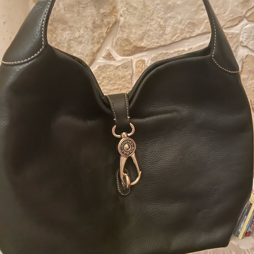 Dooney & Bourke Black Leather Lock Shoulder Bag